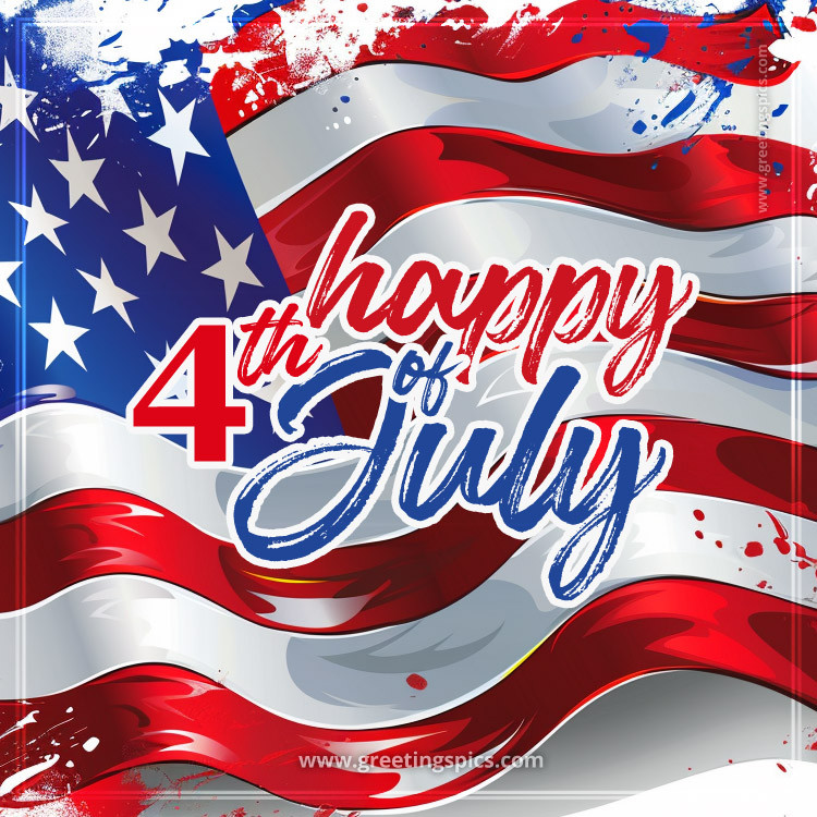 Happy 4th of July Greeting Card (square shape image)