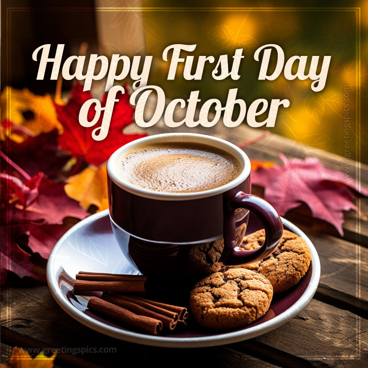 Happy First Day Of October Picture (square shape image)