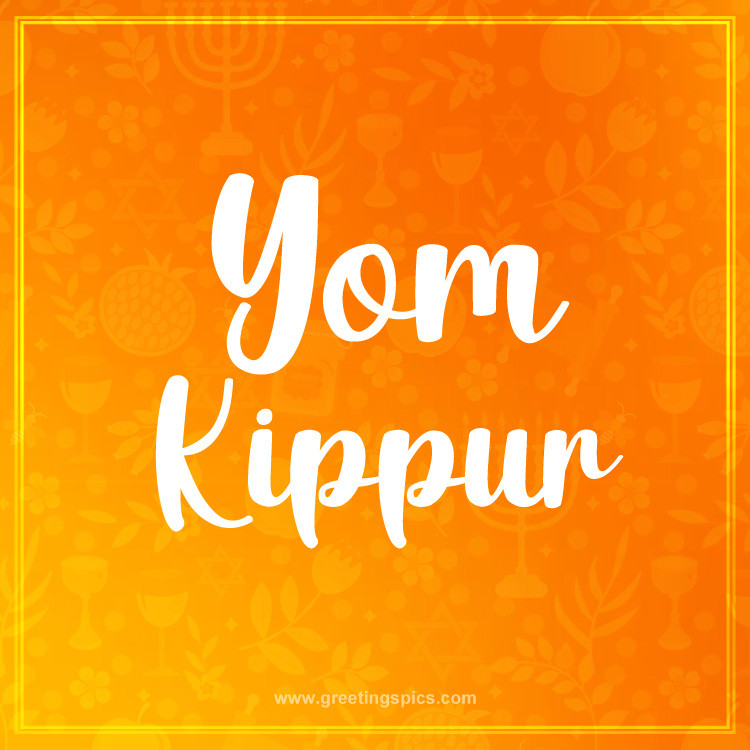 Yom Kippur picture with orange background (square shape image)