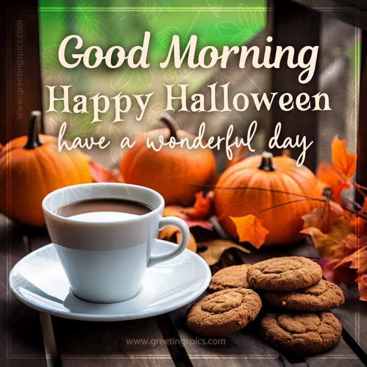 Good Morning Halloween image (square shape image)