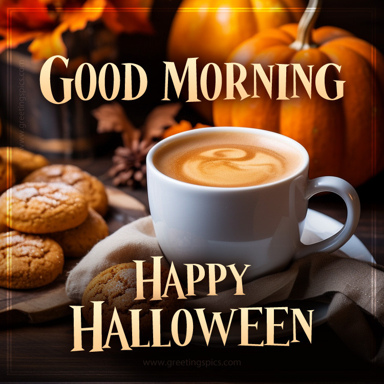 Good Morning Happy Halloween picture (square shape image)