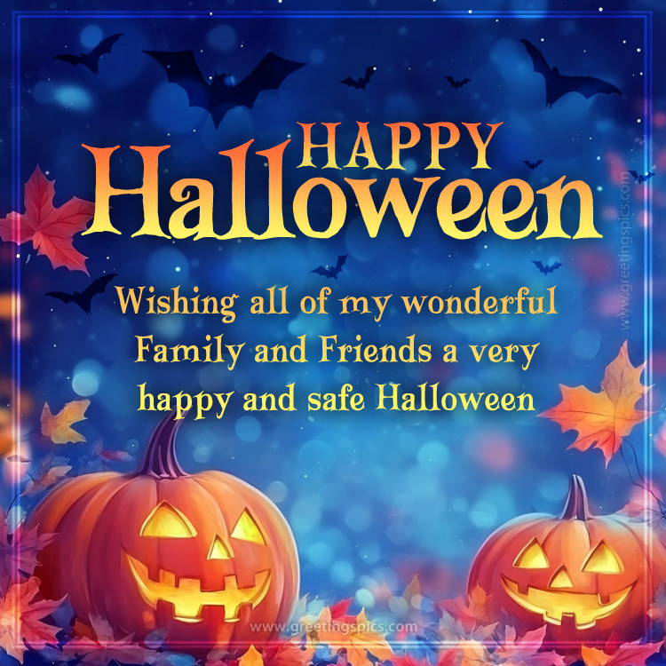 Happy Halloween beautiful wish picture for family and friends (square shape image)