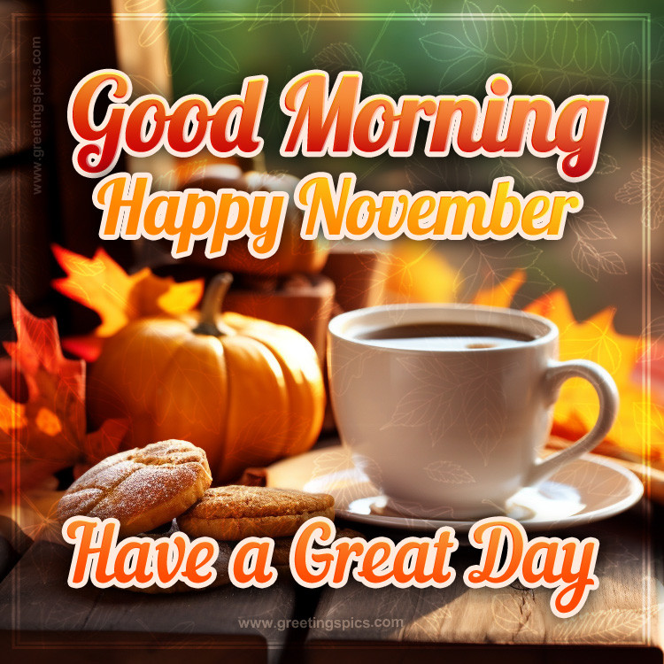 Good Morning Happy November Have a Great Day (square shape image)