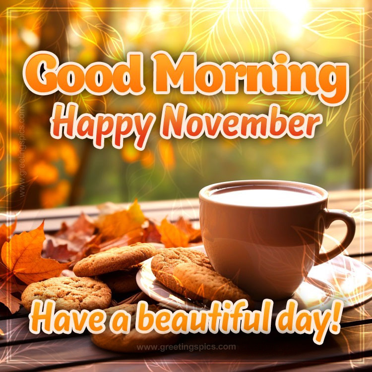 Good Morning Happy November Image (square shape image)