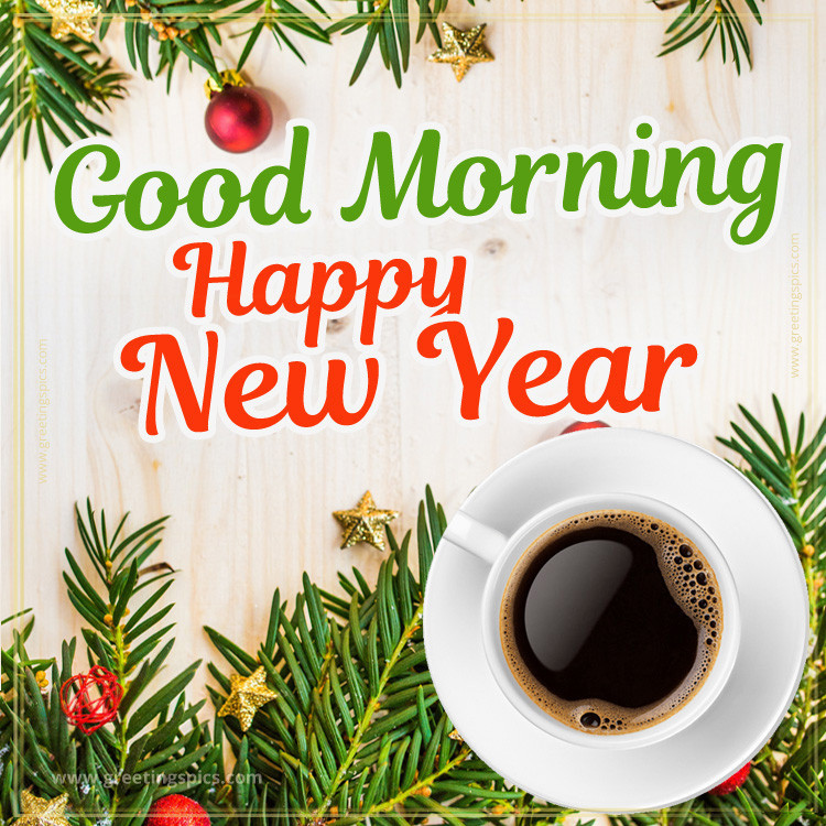 Good Morning Happy New Year picture  (square shape image)