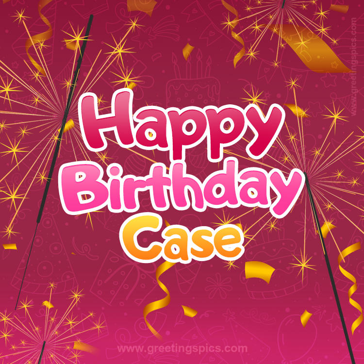 Happy Birthday Case Image with sparklers (square shape image)