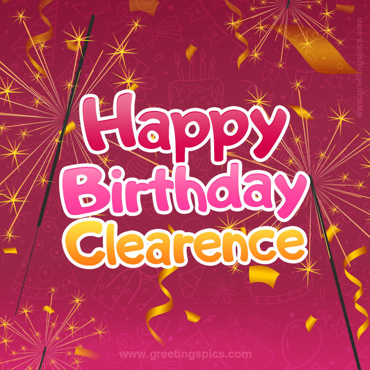 Happy Birthday Clearence Image with sparklers (square shape image)