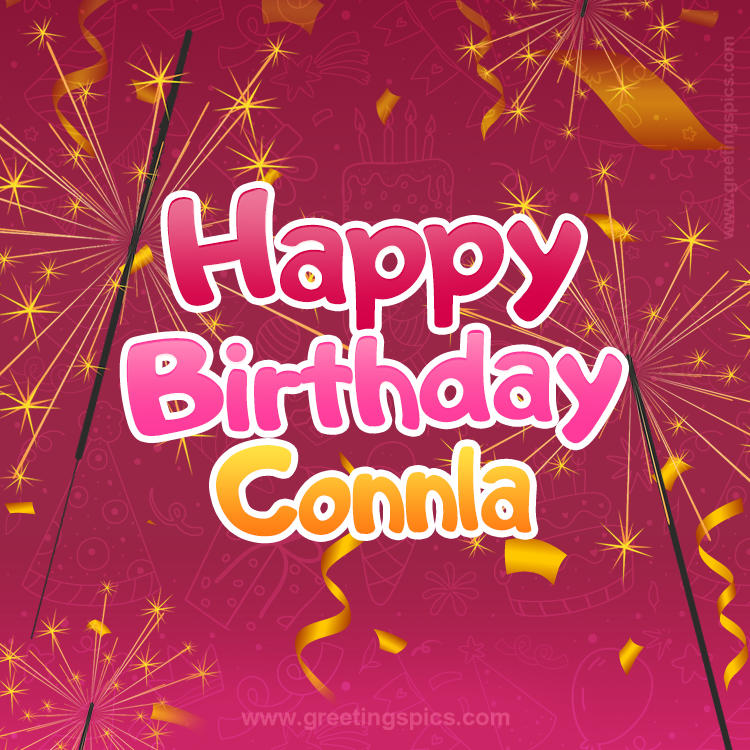 Happy Birthday Connla Image with sparklers (square shape image)