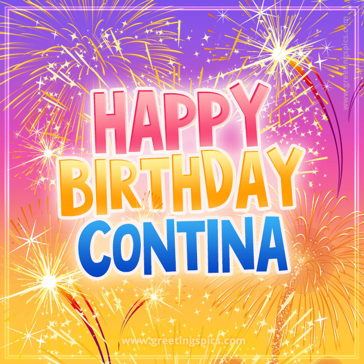 Happy Birthday Contina Picture with fireworks (square shape image)