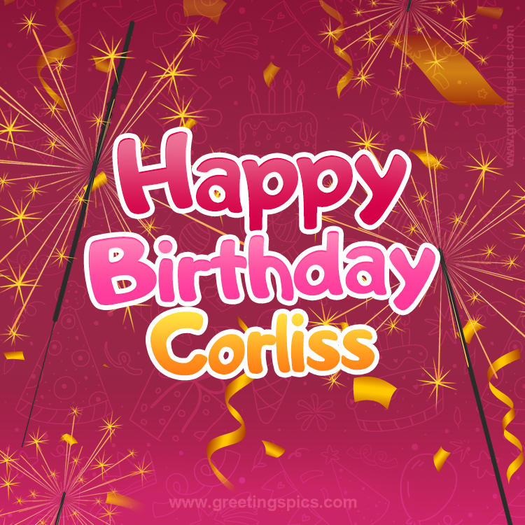 Happy Birthday Corliss Image with sparklers (square shape image)