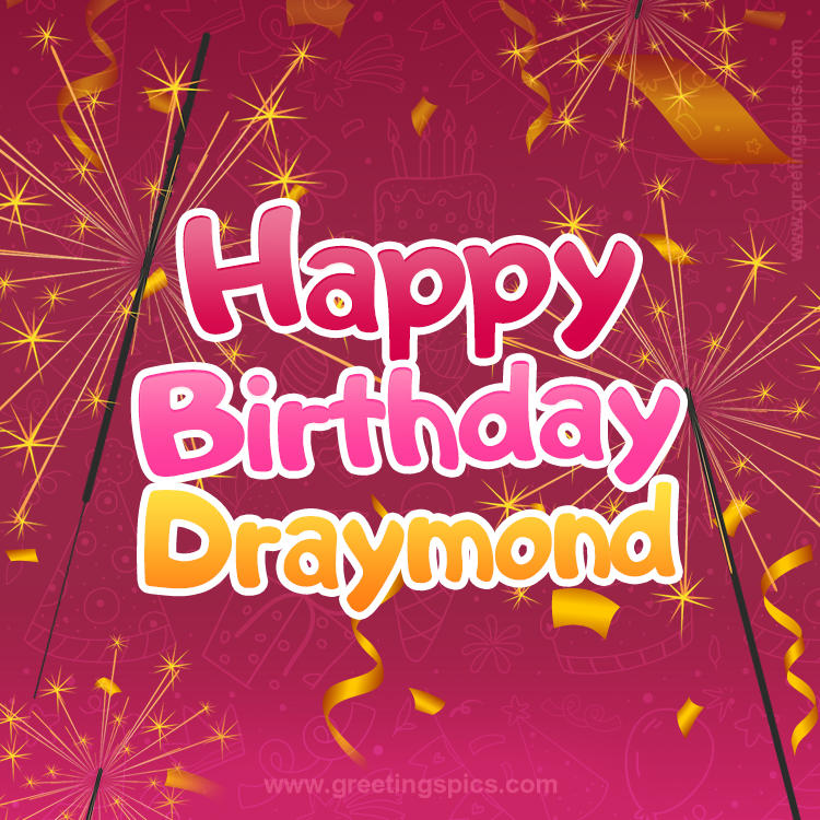 Happy Birthday Draymond Image with sparklers (square shape image)