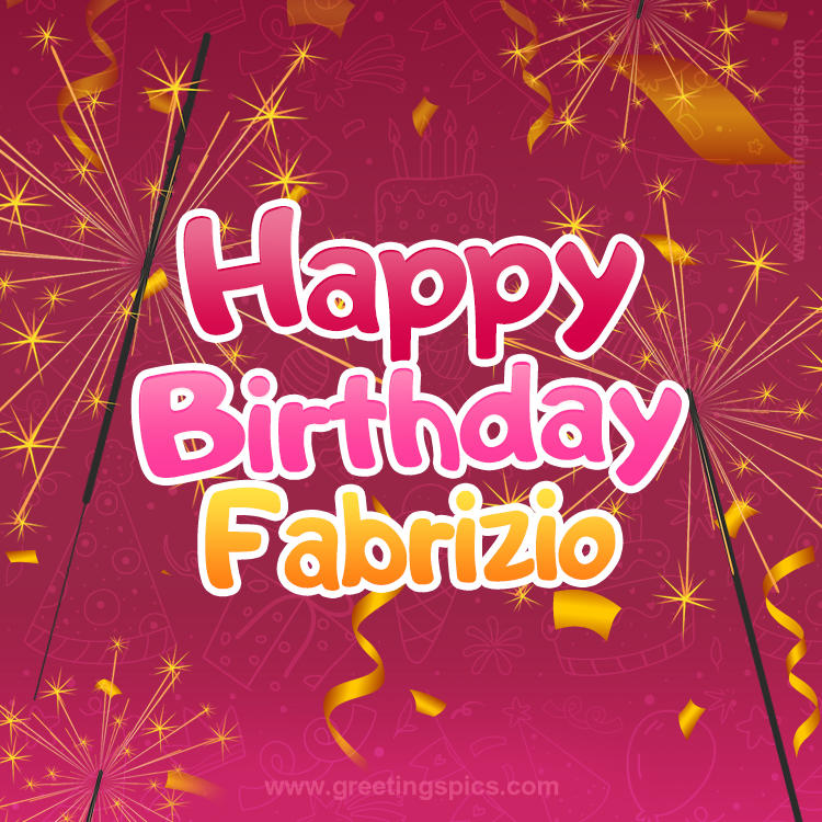 Happy Birthday Fabrizio Image with sparklers (square shape image)