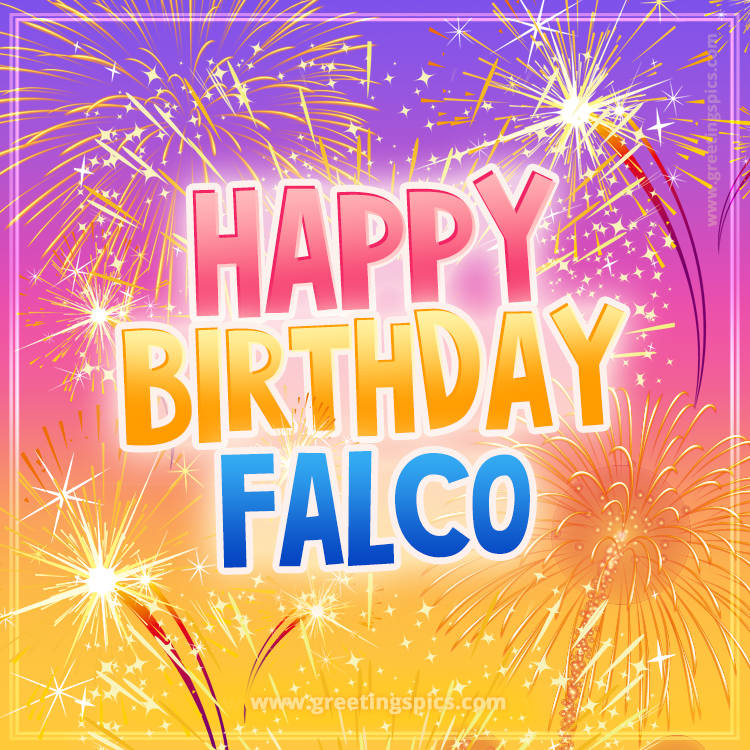 Happy Birthday Falco Picture with fireworks (square shape image)