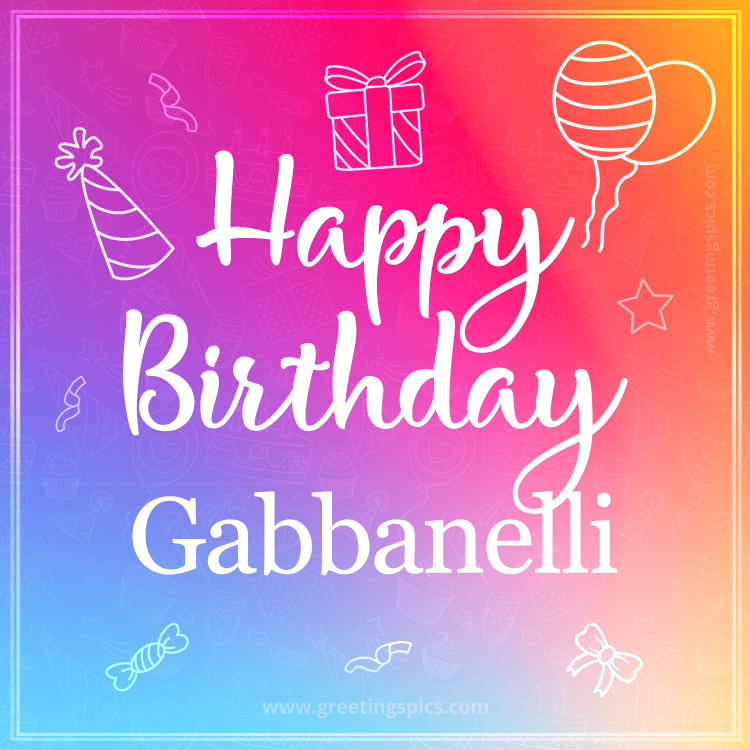 Colorful Happy Birthday Card For Gabbanelli (square shape image)