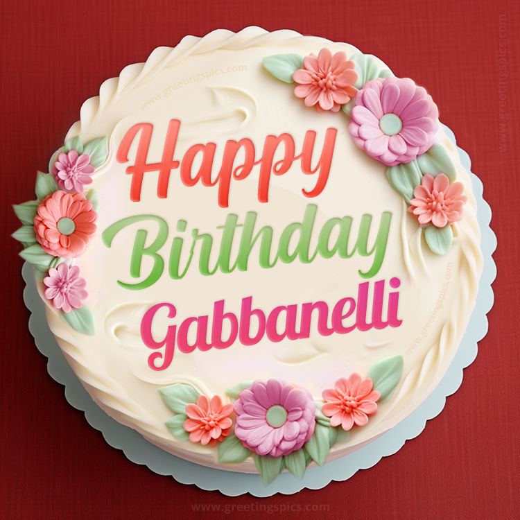 Happy Birthday Gabbanelli Cake Image With Name (square shape image)