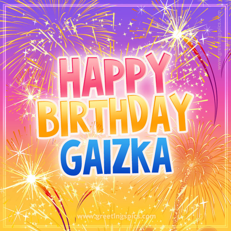 Happy Birthday Gaizka Picture with fireworks (square shape image)