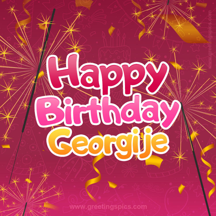 Happy Birthday Georgije Image with sparklers (square shape image)