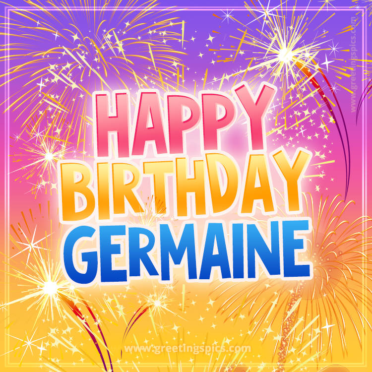 Happy Birthday Germaine Picture with fireworks (square shape image)