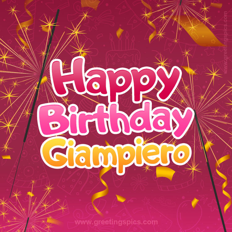 Happy Birthday Giampiero Image with sparklers (square shape image)