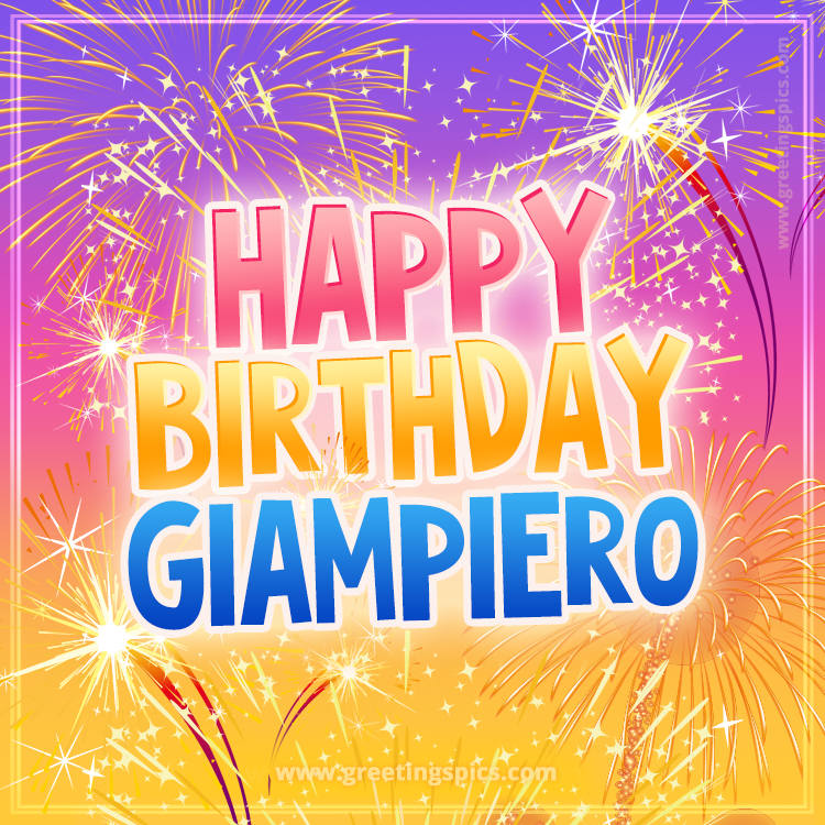 Happy Birthday Giampiero Picture with fireworks (square shape image)