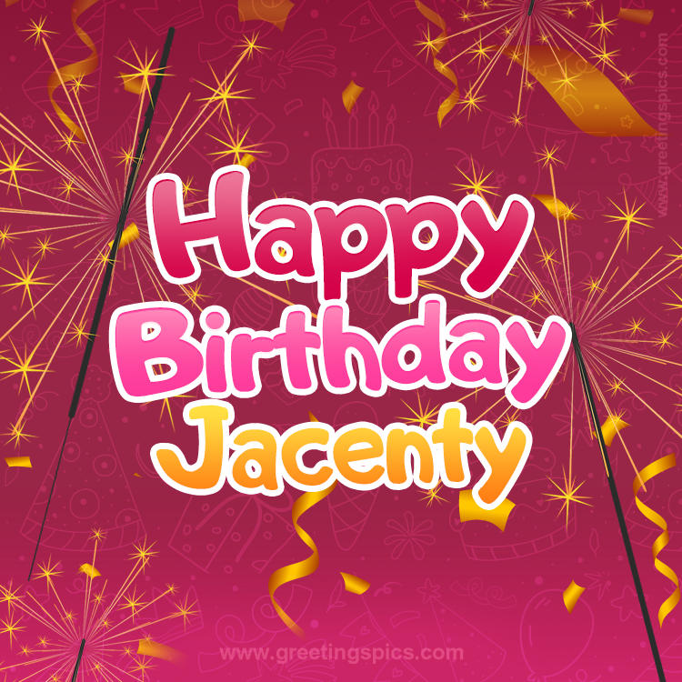 Happy Birthday Jacenty Image with sparklers (square shape image)