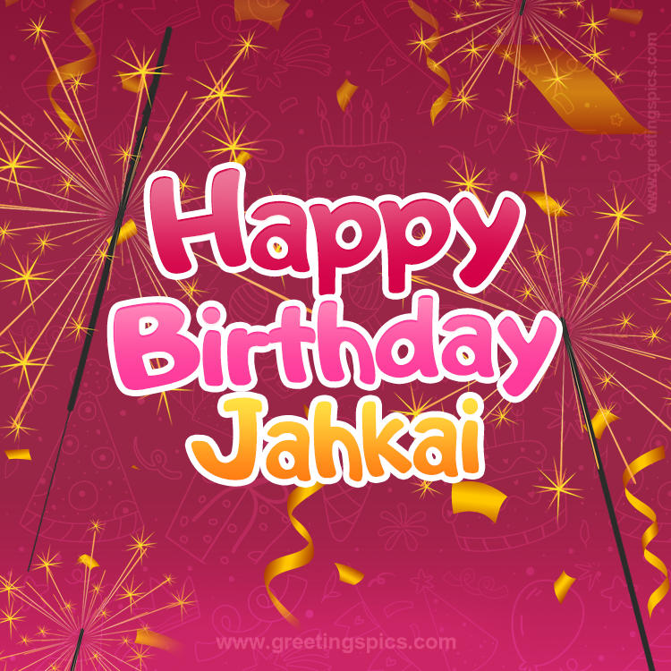 Happy Birthday Jahkai Image with sparklers (square shape image)