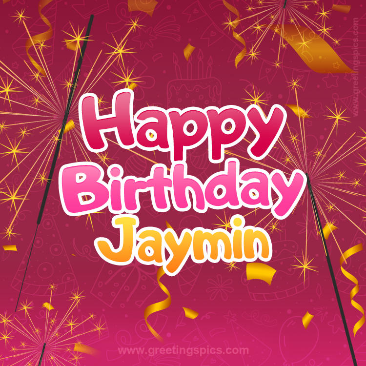 Happy Birthday Jaymin Image with sparklers (square shape image)