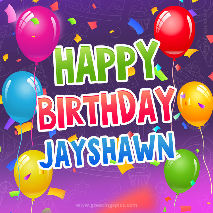 Happy Birthday Jayshawn Festive Greeting Card (square shape image)