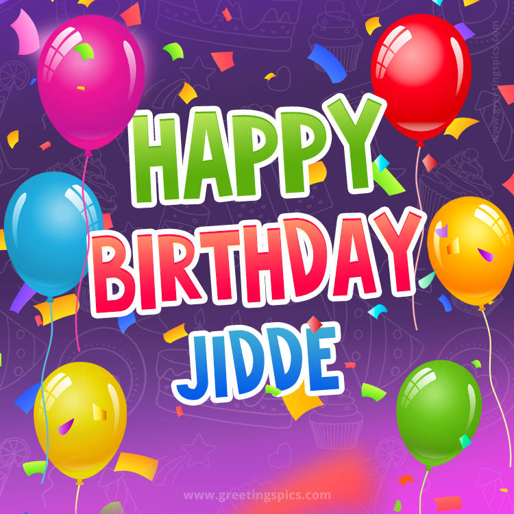 Happy Birthday Jidde Festive Greeting Card (square shape image)