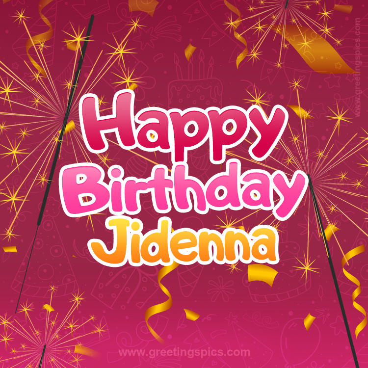 Happy Birthday Jidenna Image with sparklers (square shape image)