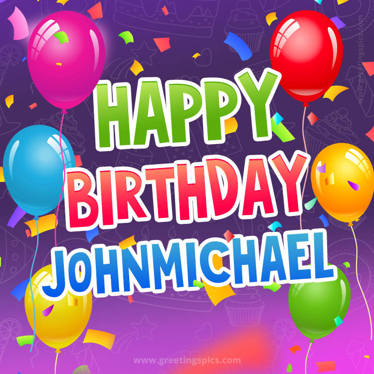 Happy Birthday Johnmichael Festive Greeting Card (square shape image)