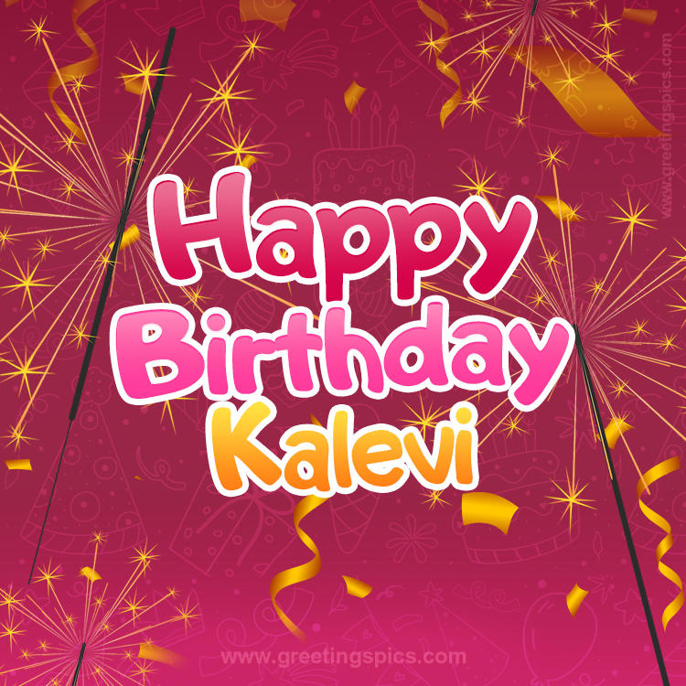 Happy Birthday Kalevi Image with sparklers (square shape image)