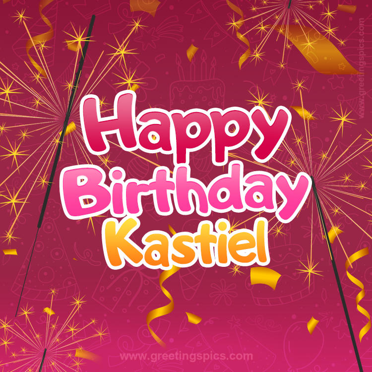 Happy Birthday Kastiel Image with sparklers (square shape image)