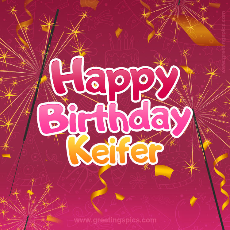 Happy Birthday Keifer Image with sparklers (square shape image)