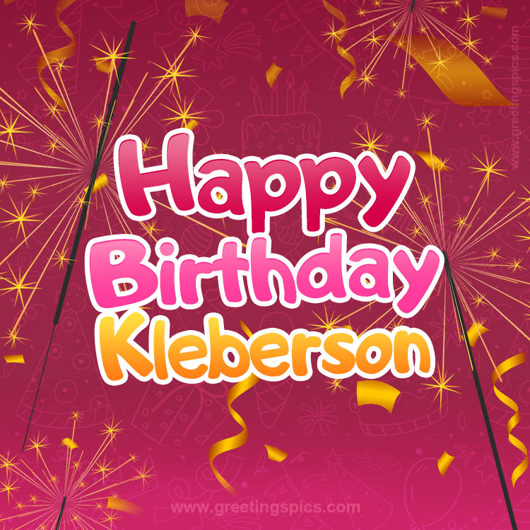 Happy Birthday Kleberson Image with sparklers (square shape image)