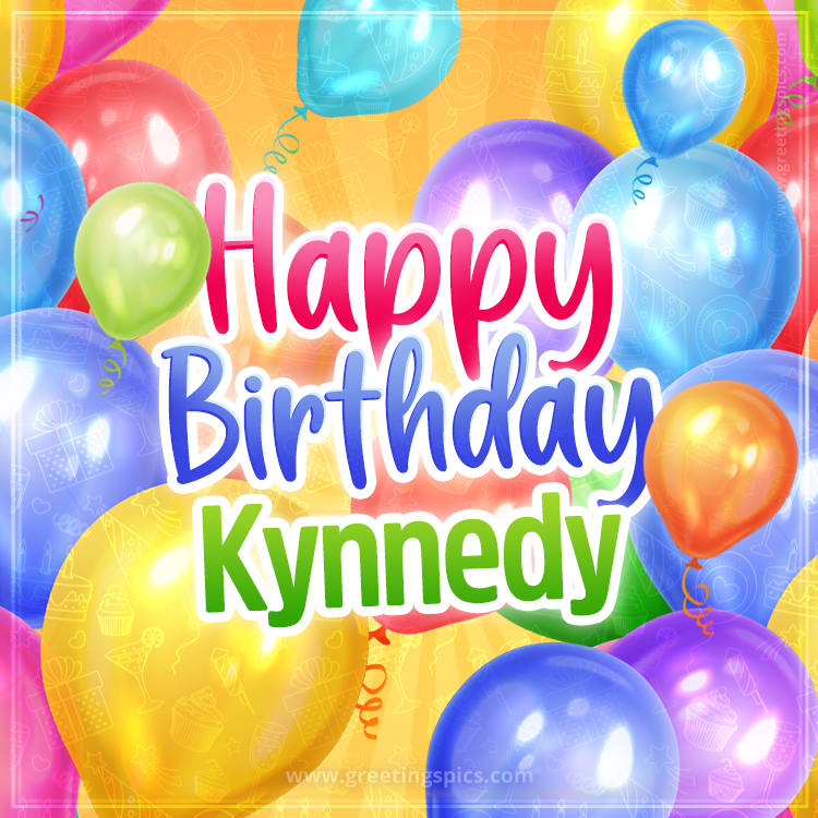 Happy Birthday Kynnedy Image with colorful balloons (square shape image)