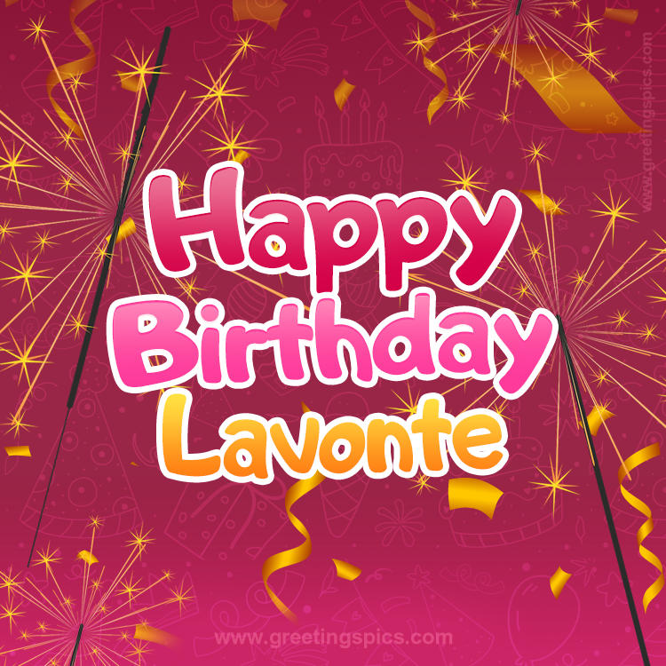 Happy Birthday Lavonte Image with sparklers (square shape image)