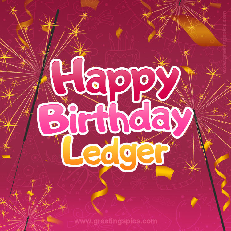 Happy Birthday Ledger Image with sparklers (square shape image)