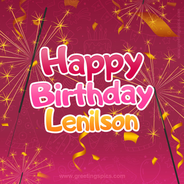 Happy Birthday Lenilson Image with sparklers (square shape image)