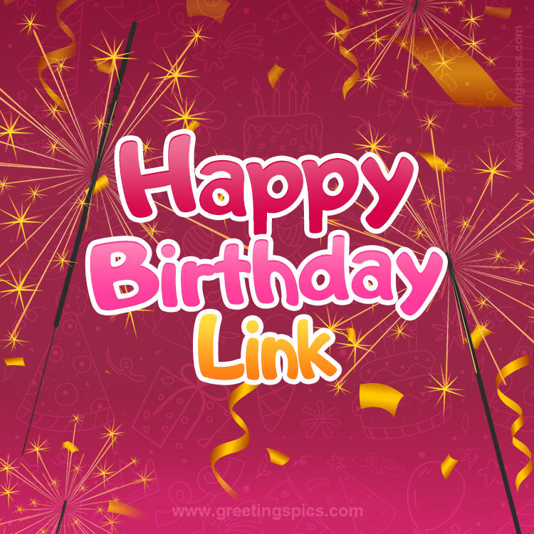 Happy Birthday Link Image with sparklers (square shape image)