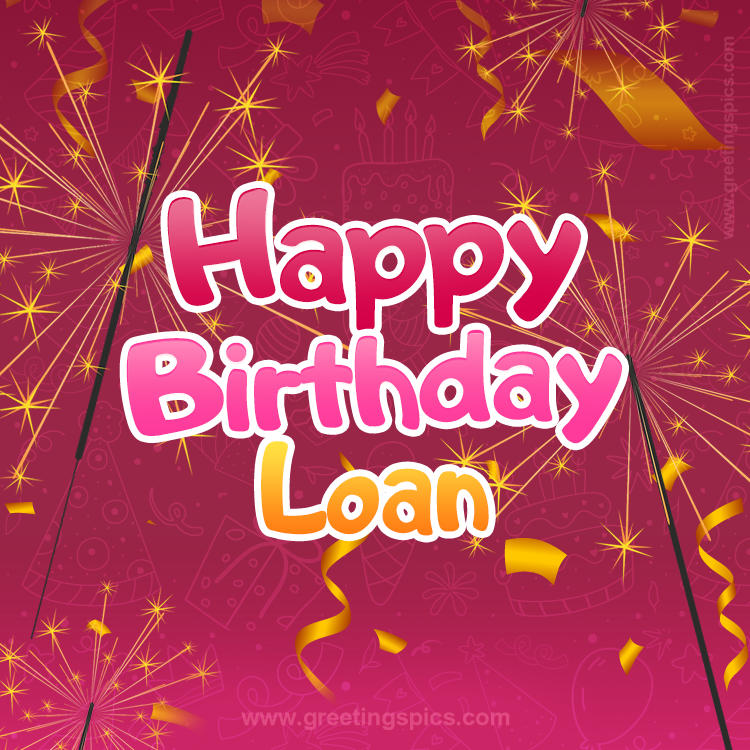 Happy Birthday Loan Image with sparklers (square shape image)