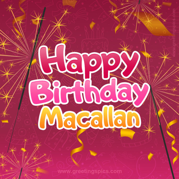 Happy Birthday Macallan Image with sparklers (square shape image)