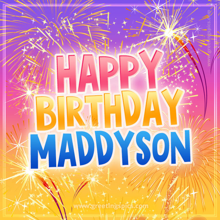 Happy Birthday Maddyson Picture with fireworks (square shape image)