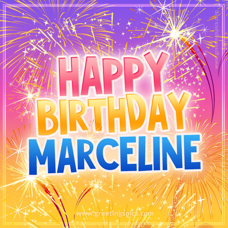 Happy Birthday Marceline Picture with fireworks (square shape image)