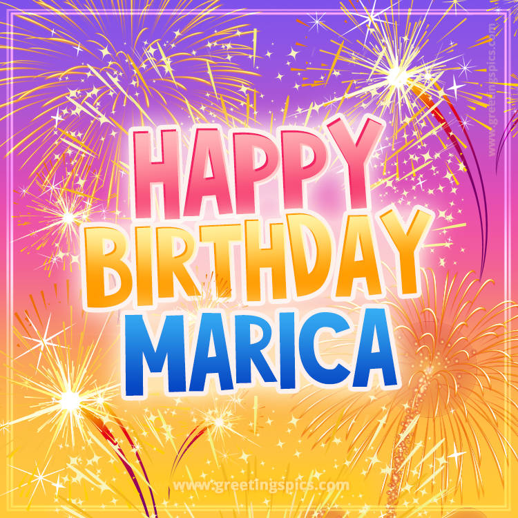 Happy Birthday Marica Picture with fireworks (square shape image)