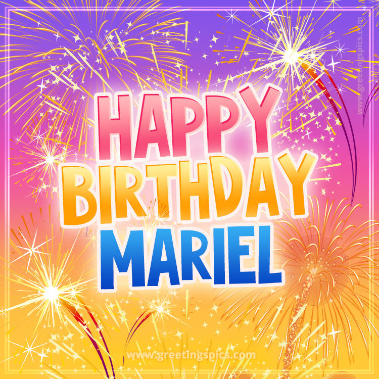 Happy Birthday Mariel Picture with fireworks (square shape image)