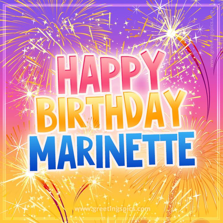 Happy Birthday Marinette Picture with fireworks (square shape image)