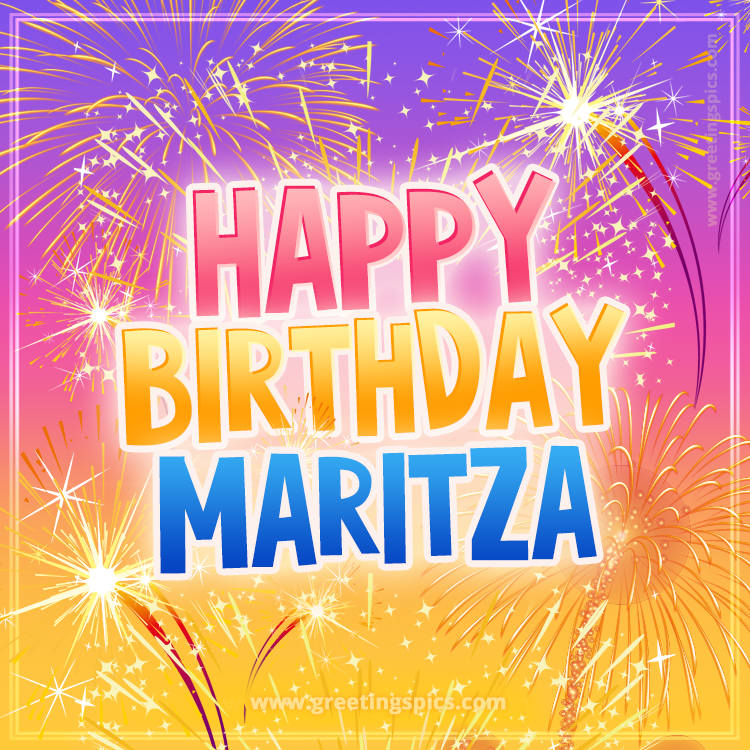 Happy Birthday Maritza Picture with fireworks (square shape image)