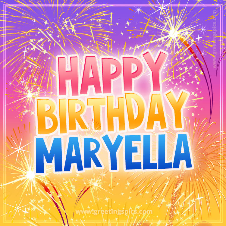 Happy Birthday Maryella Picture with fireworks (square shape image)