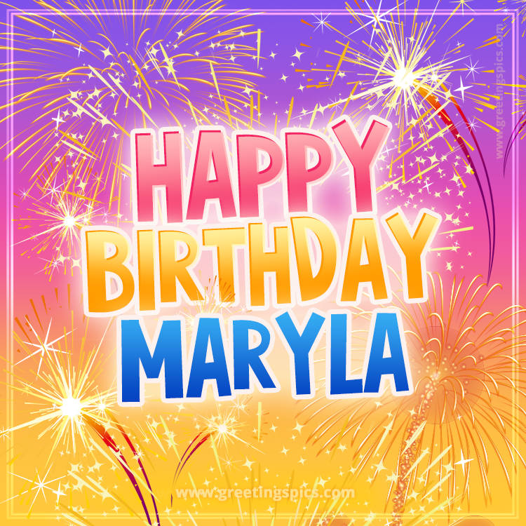 Happy Birthday Maryla Picture with fireworks (square shape image)